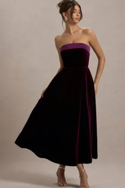 Delray | Port Velvet Bandeau Midi Dress
