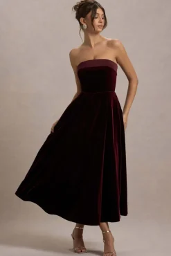 Delray | Port Velvet Bandeau Midi Dress