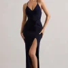 Domenica | Navy Halter-Neck Wrap Maxi Dress