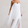 Dreamland | Ivory Sweetheart Corset Mini Dress With Tulle Overlay