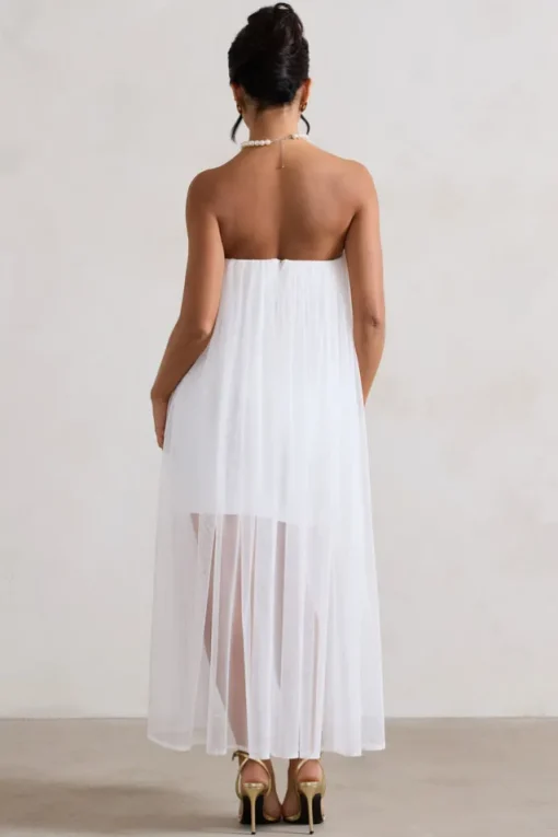 Dreamland | Ivory Sweetheart Corset Mini Dress With Tulle Overlay