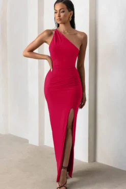 Dressing Up | Red One Shoulder Maxi Dress With Open Back Detail