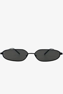 Drew | Otra Black Metal Thin Rectangular Sunglasses