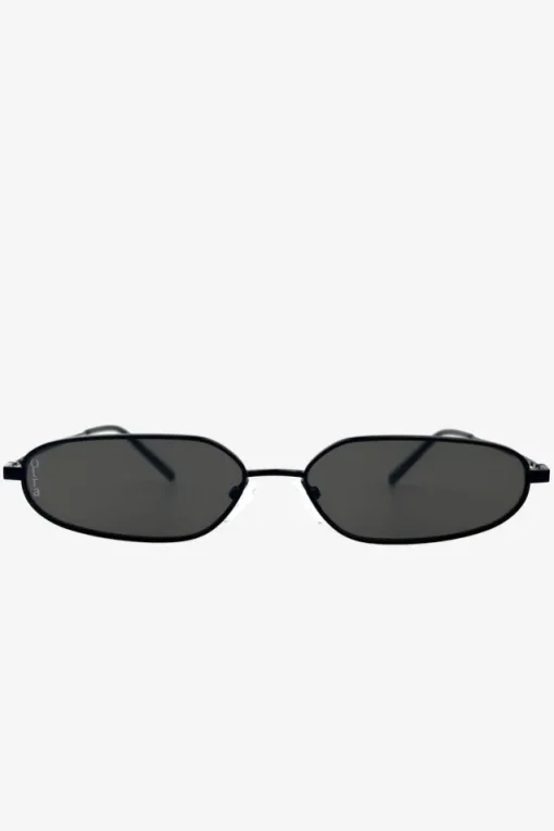 Drew | Otra Black Metal Thin Rectangular Sunglasses