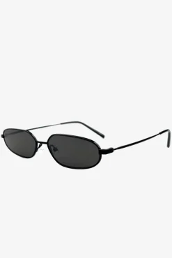 Drew | Otra Black Metal Thin Rectangular Sunglasses