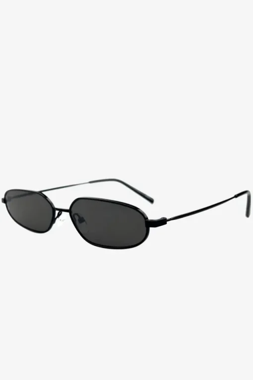 Drew | Otra Black Metal Thin Rectangular Sunglasses