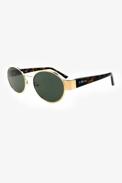 Echo | Otra Gold Tortoiseshell Round Metal Sunglasses