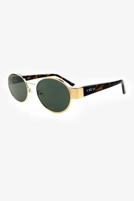 Echo | Otra Gold Tortoiseshell Round Metal Sunglasses
