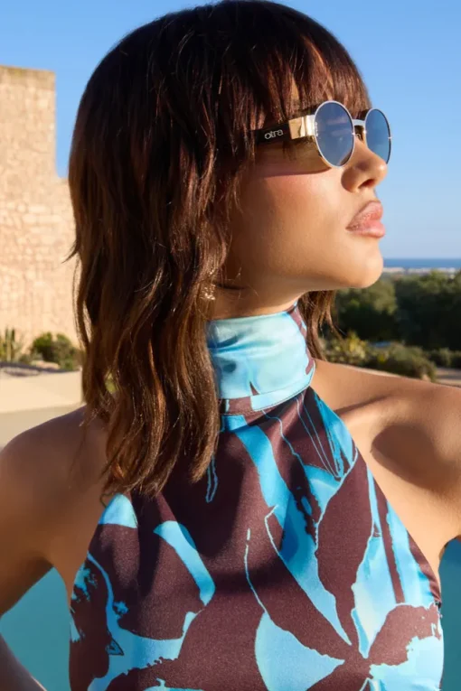 Echo | Otra Gold Tortoiseshell Round Metal Sunglasses