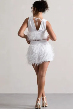 Encore | White Feather Shorts