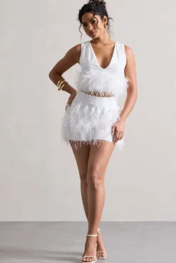 Encore | White Feather Shorts