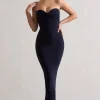 Evita | Navy Sweetheart Twist Detail Maxi Dress