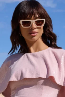 Fairfax | Otra Ivory Square Brown Tinted Sunglasses
