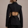 Fixation | Black Tailored Cut Out Blazer