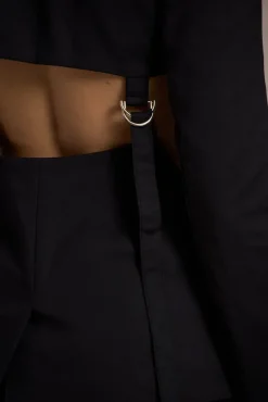 Fixation | Black Tailored Cut Out Blazer