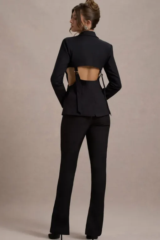 Fixation | Black Tailored Cut Out Blazer