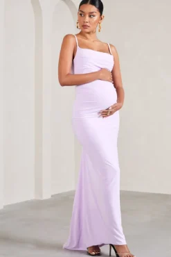 Flute | Lilac Maternity Cowl Bodycon Cami Maxi Dress