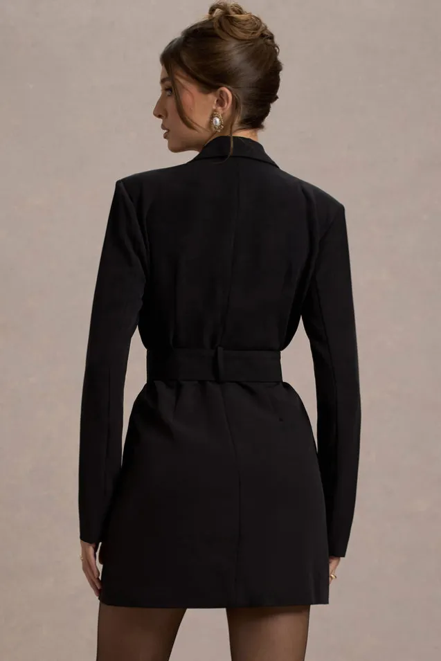 Genesis | Black Belted Utility Blazer Dress