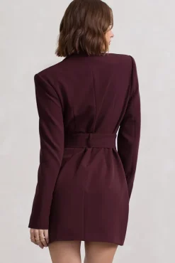 Genesis | Plum Belted Utility Blazer Dress