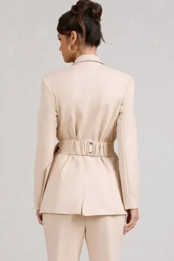 Gifted | Stone Plunge Blazer With Statement Bow