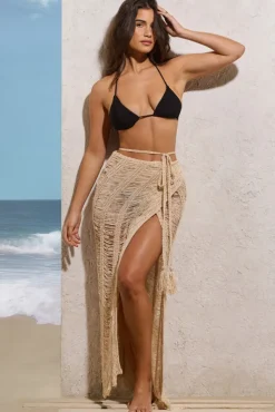 Havana | Sand Crochet Wrap Maxi Skirt
