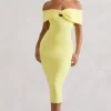 Hope | Lemon Bow Bardot Midi Dress