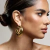 Iowa | Gold Chunky Statement Hoop Earrings
