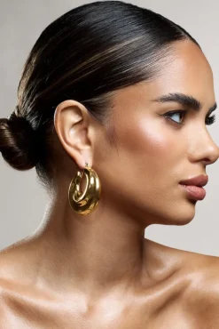 Iowa | Gold Chunky Statement Hoop Earrings
