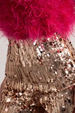 Iridescence | Gold Sequin Wide-Leg Trousers