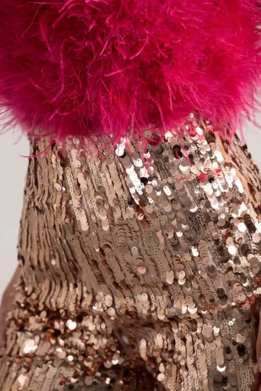 Iridescence | Gold Sequin Wide-Leg Trousers