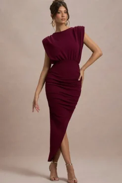 Jennifer | Port Sleeveless Maxi Dress With Asymmetric Hem