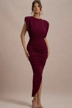 Jennifer | Port Sleeveless Maxi Dress With Asymmetric Hem