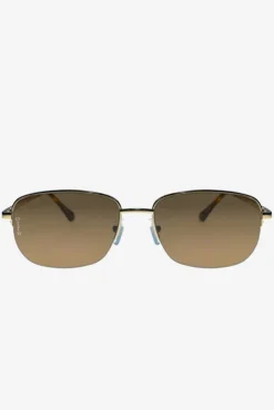 Junior | Otra Gold Small Rectangular Vintage Style Sunglasses
