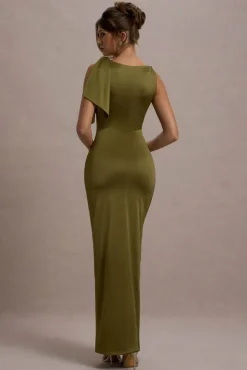 Kacey | Olive Twisted Knot Maxi Dress