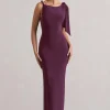 Kacey | Plum Twisted Knot Maxi Dress