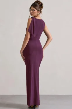 Kacey | Plum Twisted Knot Maxi Dress