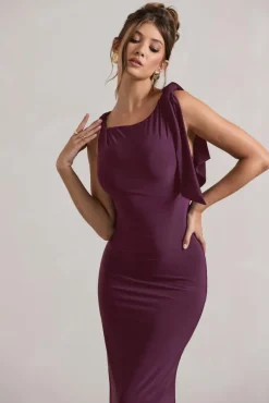Kacey | Plum Twisted Knot Maxi Dress