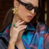 Kai | Otra Black Thin Rectangular Sunglasses