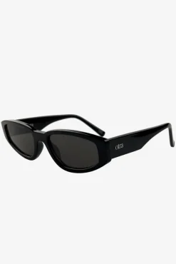 Kai | Otra Black Thin Rectangular Sunglasses