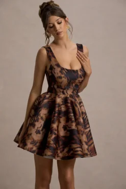 Kamaria | Animal Print Scoop-Neck Skater Mini Dress