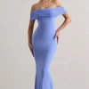 Kiana | Pale Blue Bardot Maxi Dress