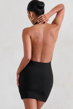 Liliana | Black Cowl Neck Mini Dress