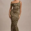 Lita | Leopard Print Twisted Asymmetric Maxi Dress