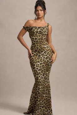 Lita | Leopard Print Twisted Asymmetric Maxi Dress