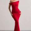 Lita | Red Twisted Asymmetric Maxi Dress