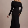 Lou | Black One-Shoulder Asymmetric Maxi Dress