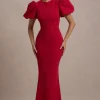 Love Letters | Red Puff-Sleeve Maxi Dress
