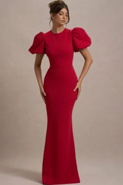 Love Letters | Red Puff-Sleeve Maxi Dress