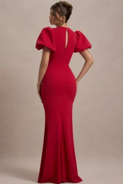 Love Letters | Red Puff-Sleeve Maxi Dress