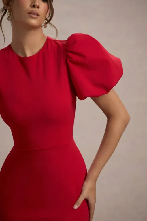 Love Letters | Red Puff-Sleeve Maxi Dress